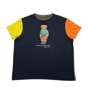 Polo Ralph Lauren Bear Graphic T-Shirt Mens 2XL Multi Color Classic Fit Shades